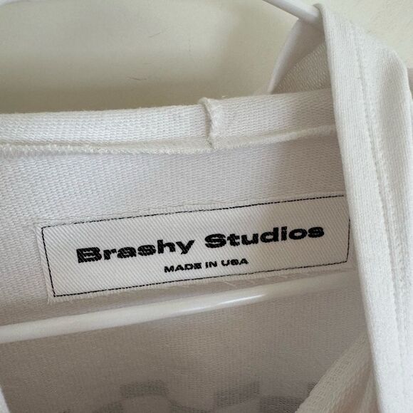 Brashy Studios Checkered Logo Cropped Hoodie Medium - Picture 3 of 6